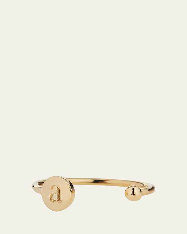 Rocha 14k Gold Initial Open Ball Ring